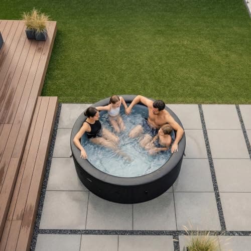 Wave Tahoe 4 Person Eco Foam Hot Tub | Portable Outdoor Spa with Integrated Heater, 40°C Rapid Heating & WiFi App Control | 70 BubbleJet Massage, FrostFree | Charcoal Black | EnergySave Bundle — view 4