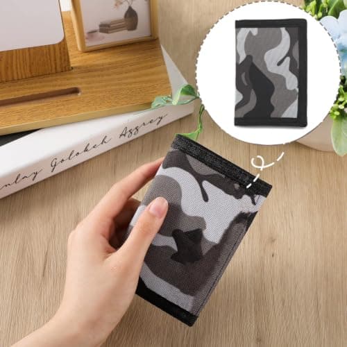Funngy Wallet Boys,Wallets Kids Camouflage Trifold Wallet for Men & Boys Anti-Theft Polyester Fabric Urban Minimalist Design Wallets Compact Size 4.72 x 3.15 inch Unisex for Travel and Sports — view 2