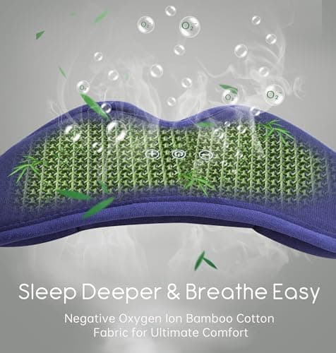 TOPOINT Bluetooth Sleep Mask, 3D Organic Bamboo Cotton Eye Mask, Blackout — view 6