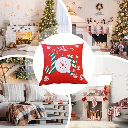 Tktouci Winter Pillow Covers 18 X 18 In Deer Snowflake Home Supplies — view 4