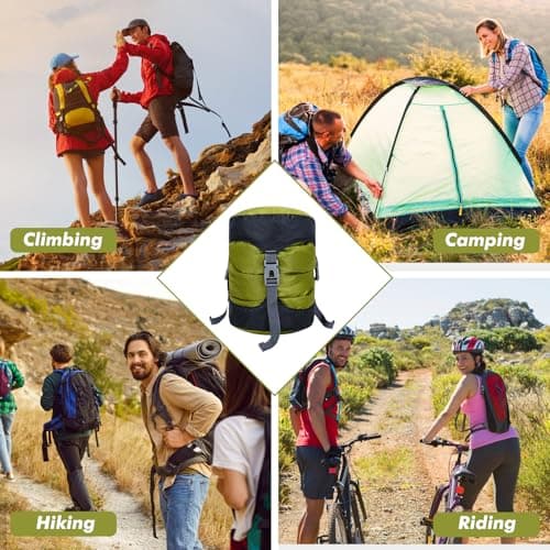 Guerity Compression Stuff Sack,Waterproof Sleeping Bag Compression Sack, 30L Outdoor Storage Bag Stuff Sack for Camping Hiking Backpack (Army Green, 30 L) — view 5