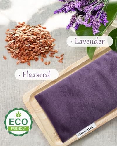 Hihealer Eye Pillow Yoga Meditation Accessories Lavender Aromatherapy Weighted Eye Mask for Sleeping, Yoga, Meditation, Self Care Relaxation Xmas Gifts for Women Mom (Purple * 2) — view 3