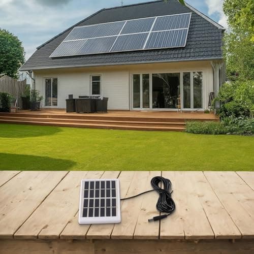 SiSinkal 5W 6V Polycrystalline Solar Panel with Frame and DC5521 Cable, Solar Charger for Outdoor Camping, Hiking, Travel, Mobile Devices, Batteries and Power Banks — view 3