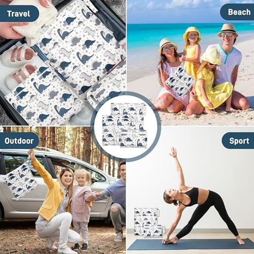 Zocipro 3Pcs Wet Bag, Reusable Wet Dry Bag with Zip, Waterproof Wet Swimsuit Bag, Baby Nappy Wet Bag for Travel Beach Camping Gym Swimming — view 5