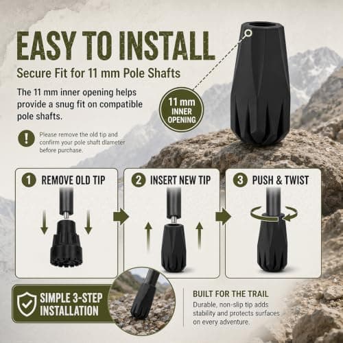 Limiebllu 6 Pcs Hiking Poles Rubber Buffer,11mm Walking Pole Rubber Tips — view 5