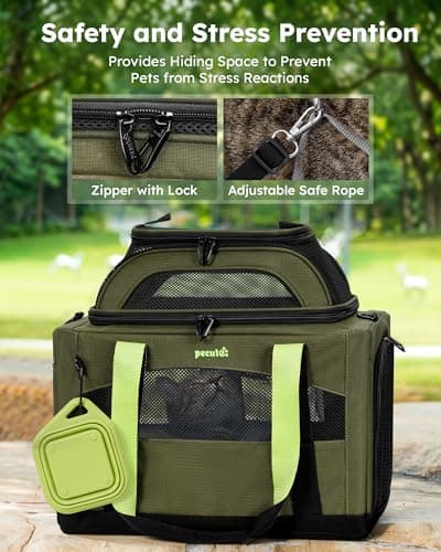 pecute Cat Carrier Top Expandable, Extra Stable Cat Carrier Bag, Green — view 5
