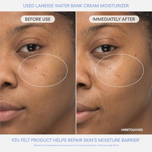 LANEIGE Water Bank Blue Hyaluronic Cream Moisturiser, Korean Face Moisturiser for Normal to Dry Skin, 100-Hour Hydration, Strengthen Skin Barrier, Blue Hyaluronic Acid & Pepta-Panthenol Complex, 20ml — view 6