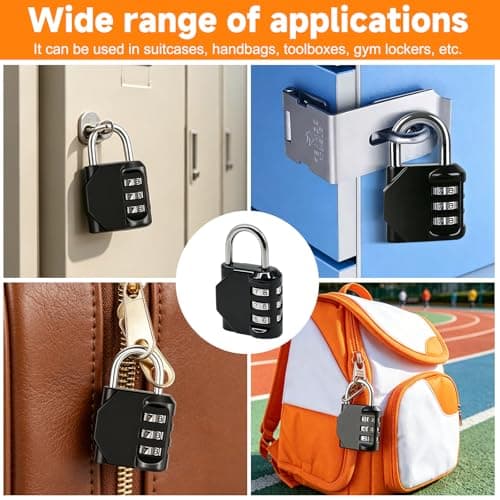 2 Pcs Small Luggage Locks, Heavy Duty Combination Padlocks with Code — view 4