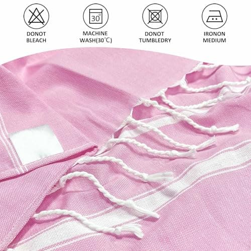Ouxiaobai Turkish Beach Towel Oversized - 40"x70" Quick Dry Sand Free Thin Beach Towels for Adults, Extra Large Lightweigh Travel Towel(Pink) — view 5