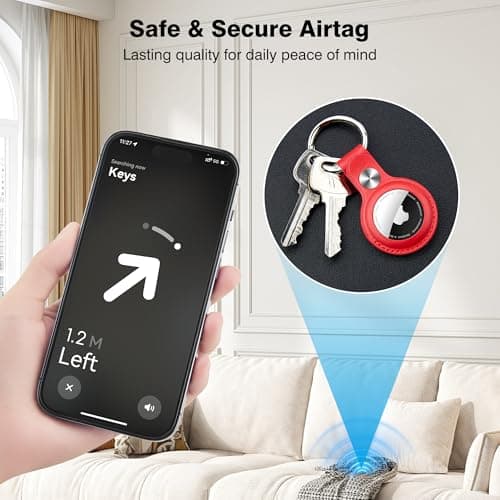 Citymore for AirTag Holder 2-Pack,PU Leather Airtag Keyring,Anti-Lost,Scratch-Resistant Airtags Case for Apple AirTags –for Keys,Pets,Backpack,Luggage — view 5