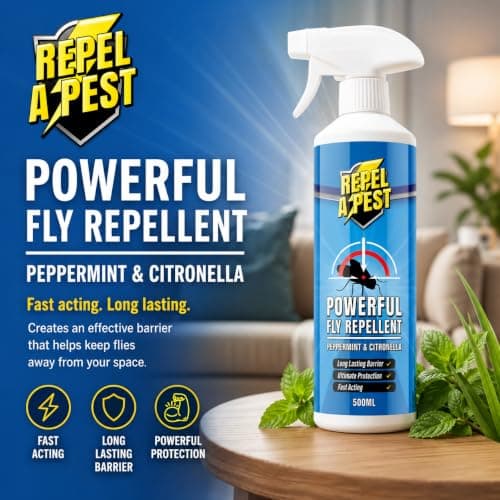Repel-A-Pest - Fly Repellent Deterrent Spray - Natural Eco-Friendly Pest Control for Indoors and Outdoors - Contains Citronella, Peppermint & Geraniol - 500ml — view 2