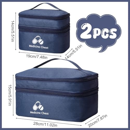 Meng Jiaran 2 Pack Blue Empty First Aid Kit Bags — view 2