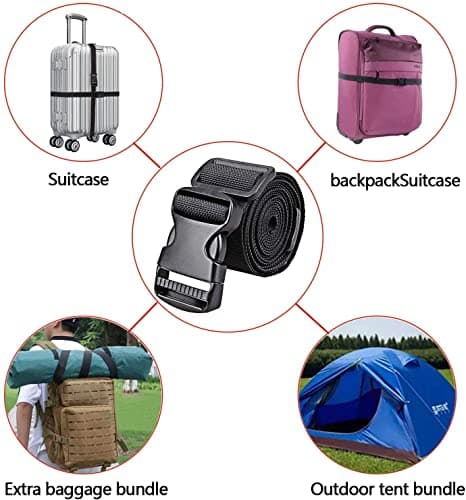 Golf Trolley Cart Bag Straps Webbing Fastener Belt Repalcement & Quick Release Buckle Sleeping Bag Strap - Adjustable & Durable Luggage Suitcase Bag Straps Christmas Tree Straps for Storage — view 5