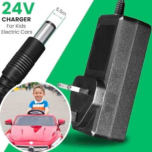 24V Charger for Kids Electric Ride-On Cars – 1.45m Cable, Green Light Indicator, Battery Charger for Jeep, Scooter, Quad Bike, Toys, and More — view 4