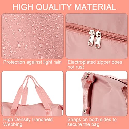 CS COSDDI 36L Duffel Bag with Trolley Cover, Dry Wet Separate Gym Bag for Sports and Waterproof Shopping for Men and Women, Pink — view 6