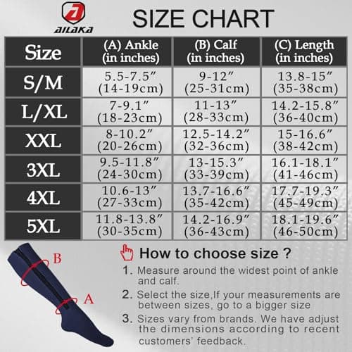 Ailaka 15-20 mmHg Zipper Compression Socks for Women Men, Closed Toe — view 3