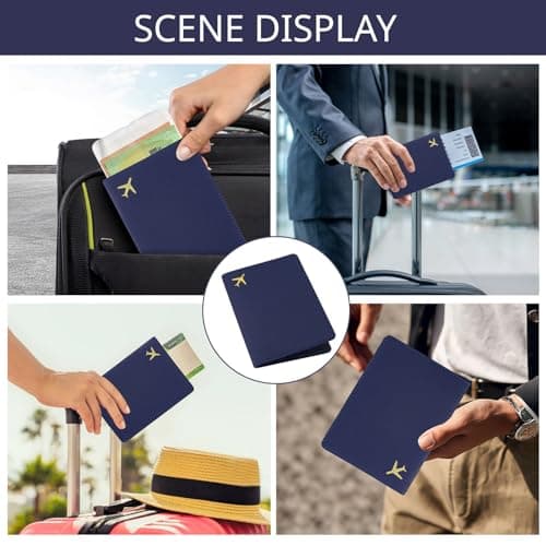 ILIYAH PU Leather Passport Holder Cover for Women Men Credit Cards Boarding Passes Travel Wallet Case(Navy) — view 5