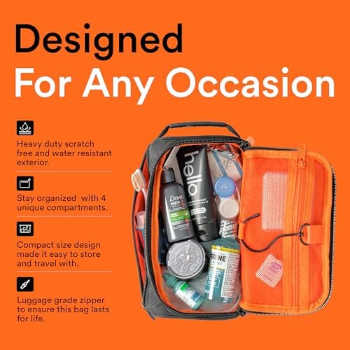 Fitdom Hanging Compact Toiletry Bag Tactical Dopp Kit Case for Men. Perfect for Travel & Storage. Fits Large & Small Cosmetic Makeup, Clipper, Toothbrush, Shower, Shaving & Grooming Care Organizer — view 6