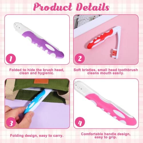 6 Pcs Travel Toothbrush, Portable Soft Foldable Toothbrush — view 3