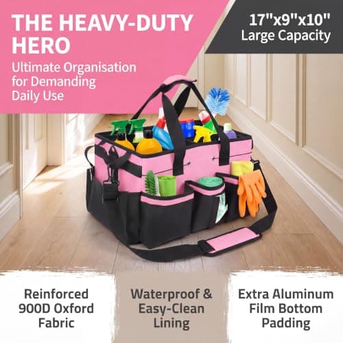 Cleaning Bag, Cleaning Caddy Bag with handle and Multiple Pockets — view 2