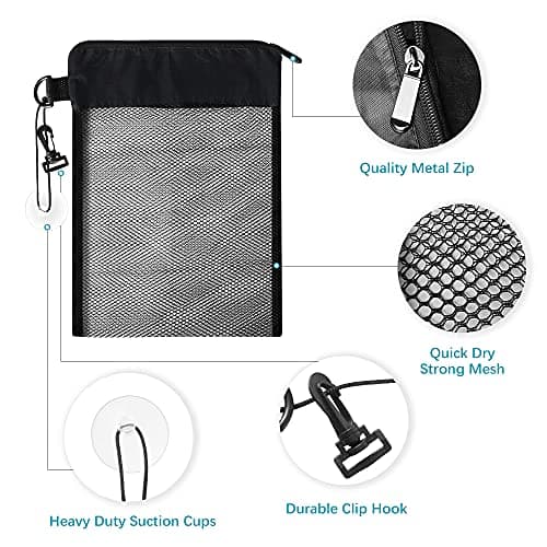 Toiletry Shower Bag for Gym, Multifunctional Waterproof Travel Wash Bag Hanging Bathroom Mesh Large Capacity with Suction Hook for Gym, Hiking, Camping — view 2