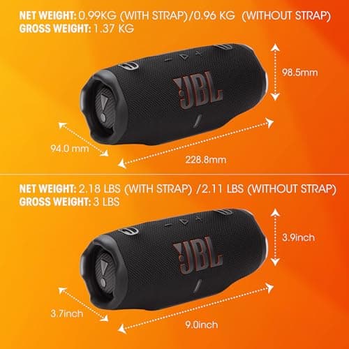 JBL Charge 6, Wireless Portable Bluetooth Speaker, Black — view 3
