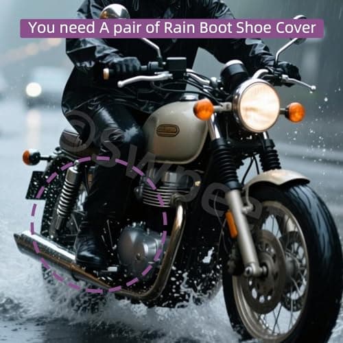 Swpeet 1 Pairs US 10 11, Euro 44 45 Waterproof Rain Boot Shoe Cover, Reusable and Foldable Rain Boots Shoe Cover with Zipper, Non-Slip PVC Snow Boots Covers for Raingear Motorcycle Outdoor Hiking — view 6