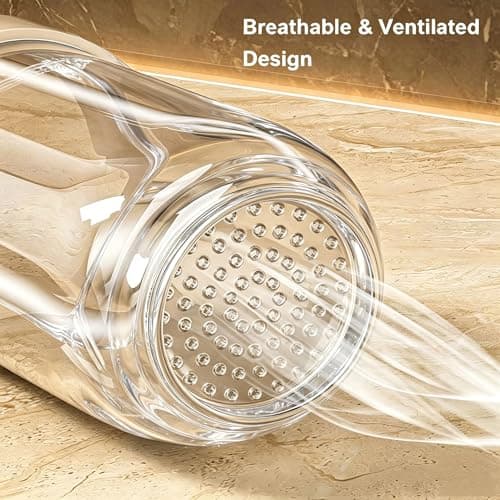Northvast Portable Oral Care Kit: Nano Toothbrush, Silicone Tongue Scraper & Tongue Cleaner, Wet-Dry Separation 3-Cup Travel Wash Cup Set for Business Trips & Camping (Milky Grey) — view 4