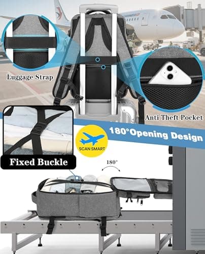 LYNXCHER Ryanair Cabin Bags 40x20x25 Travel Backpack Carry-ons Hand Luggage Bag Small Rucksack Underseat Cabin Size 20L Flight Laptop Bags(Gray, S) — view 3