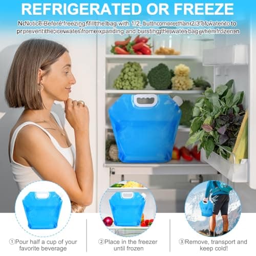 flintronic 2Pcs Collapsible Water Container, Large Capacity Foldable Water Container, Portable Carrier Water Bag Reusable, BPA-Free, for Sport, Hiking, Camping, BBQ (5L+10L) — view 5