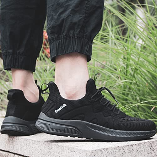 Feethit Trainers Men Running Shoes Tennis Sports Sneakers Walking Black 9 — view 2