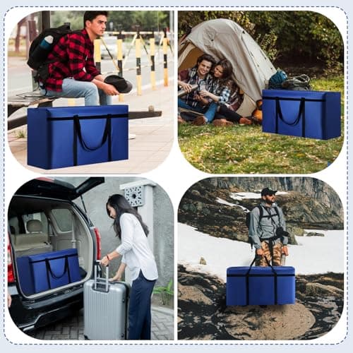 2 Pack 120L Large Moving Bags, Storage Bags, Moving Box with Zip, Blue — view 6