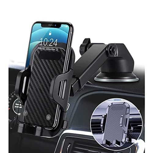 QZCQLLM Car Phone Holder 4-in-1 Mount Dashboard Windscreen Vent Desk, 360° Rotatable One-Hand Operation for 4.7-6.7 Inch Smartphones — view 2