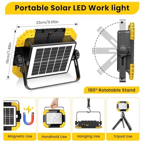Linke Rechargeable Work Light, 20000mAh Solar Portable Camping Light — view 5