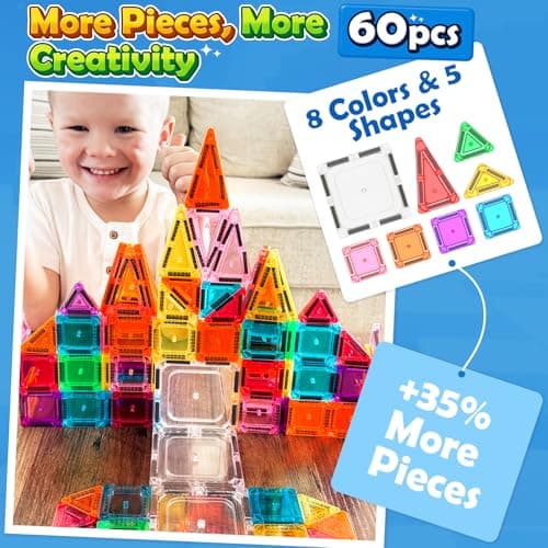 Soyee Mini Travel Magnetic Tiles with Metal Tin Case for Kids Ages 3+ — view 4