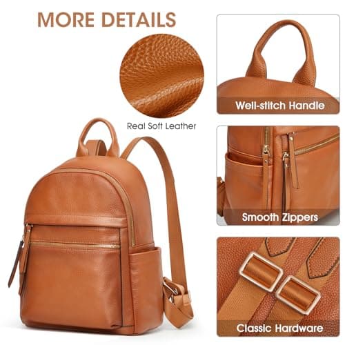 Kattee Women Genuine Leather Backpack Fashion Anti-Theft Rucksack Bag — view 6