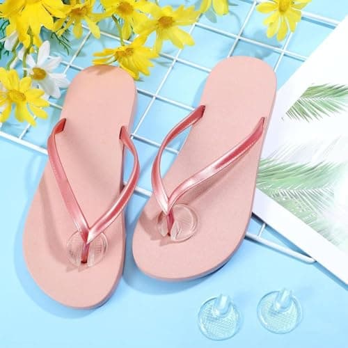Silicone Toe Protectors for Flip Flops Clear Gel Thong Sandal Cushions Self Adhesive Invisible Anti Slip Foot Pads with Massage Dot Texture Reusable Washable Insoles (Particles) — view 5