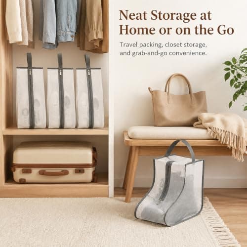 4-Piece Shoe Storage Bag Set for Travel, Trainers and Ankle Boots — view 5