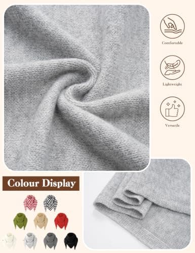 heekpek Triangle Scarf for Women Soft Knitted Wool Blend Neck Scarf — view 2