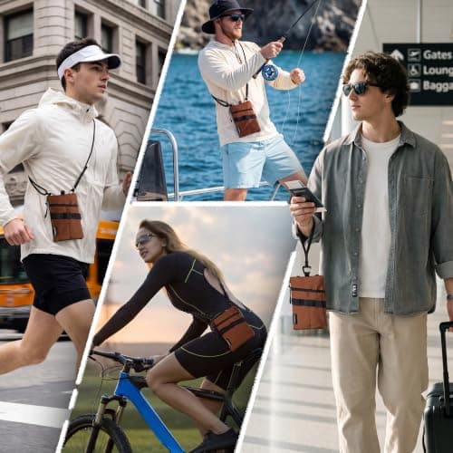 VULKIT Minimalist Travel Wallet RFID Blocking with Lanyard and Wrist Strap — view 6