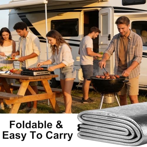 Vicloon Aluminium Foil Camping Mat, 200x150cm Aluminium Camping Mat, Foldable Double-sided Tent mat, Portable Waterproof with Carry Bag, Reflective Tent Pad Lightweight for camping Hiking Picnic — view 6