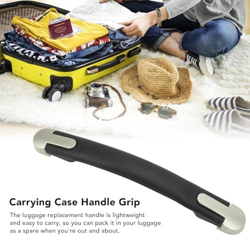 9.4in Luggage Case Handle Grip, Replacement Luggage Pull Handle with Metal Ear Brackets, Universal Travel Bag Carry Handle Repair Accessory for Suitcase & Trolley — view 3