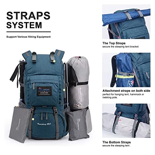 MOUNTAINTOP 40L Hiking Backpack Water Resistant Rucksack Unisex — view 4