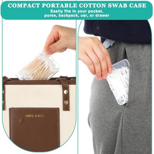 2PCS Cotton Swab Holder for Travel, Floss Picks Case — view 5