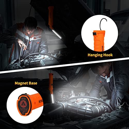 Vagocom LED Rechargeable Inspection Lamp Torch, Portable Work Light Super Bright Flashlight Torches Battery Powered with Magnetic Base for Home Use,Mechanic Tool,Useful Gifts for Mens him(2 Pack) — view 5