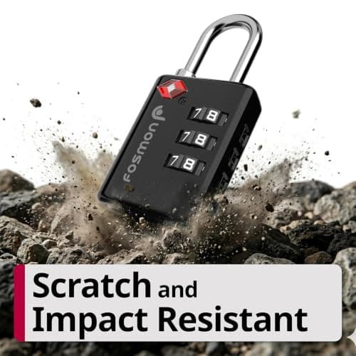 Fosmon TSA Accepted Luggage Locks, Open Alert Indicator 3 Digit Combination Padlock Codes Alloy Body for Travel Bag, Suit Case, Lockers, Gym, Bike Locks or Other (2 Pack) — view 4