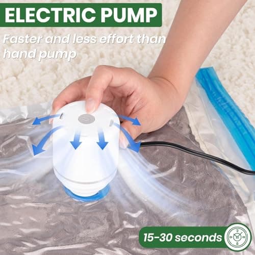 FUNFERY 20 Pack Vacuum Seal Bags with Electric Pump for Clothing Travel — view 4