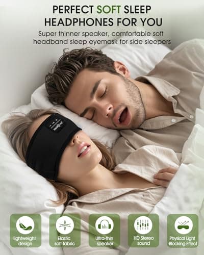 MUSICOZY Organic Bamboo Cotton Sleep Headphones for Side Sleepers — view 3