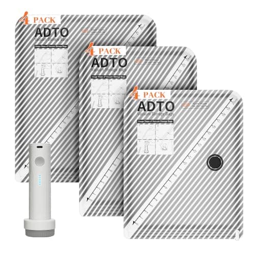 ADTO Vacuum Storage Bags, 12 Pack Travel Vacuum Bags for Clothes