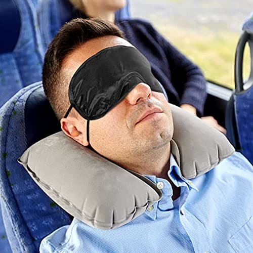 Lillyvale2 Inflatable Travel Neck Pillow - Soft Flight Rest/Support Cushion Head & Neck (Hot Pink) — view 6